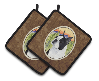 Boston Terrier Pair of Pot Holders