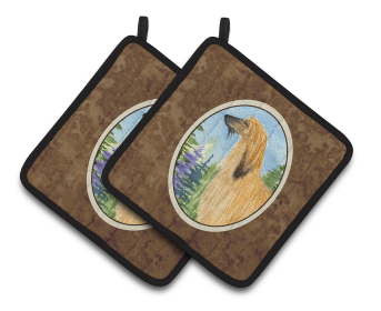 Afghan Hound Pair of Pot Holders