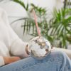 Silver Disco Ball Drink Tumbler Blush