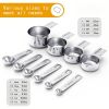 1 Set Stainless Steel Measuring Cups & Spoons Set; Kitchen Gadgets For Cooking & Baking (4+6) 0.86lb