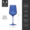 Reserve Nouveau Crystal Wine Glasses in Cobalt Viski