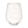 My Happy Place Stemless Wine Glass by Twine