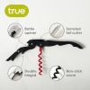 Truetap: Double-Hinged Corkscrew in Matte Black with Red Wo