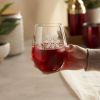 Scattered Snowflakes Stemless Wine Glass by Twine