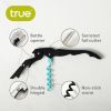 Truetap: Double-Hinged Corkscrew in Matte Black with Blue W