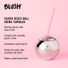Silver Disco Ball Drink Tumbler Blush