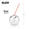 Silver Disco Ball Drink Tumbler Blush