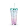 Mermaid Glitter 24 Oz Drink Tumbler Blush