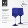 Reserve Nouveau Crystal Wine Glasses in Cobalt Viski