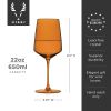 Reserve Nouveau Crystal Wine Glasses in Amber Viski